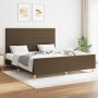 Bed frame with headboard in brown fabric 160x200 cm by , Beds and slatted bases - Ref: Foro24-3125149, Price: 224,88 €, Disco...