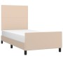 Estructura de cama cabecero cuero sintético capuchino 90x190 cm de , Camas y somieres - Ref: Foro24-3125426, Precio: 159,18 €...