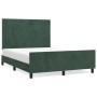 Dark green velvet bed frame with headboard 140x200 cm by , Beds and slatted bases - Ref: Foro24-3125638, Price: 247,35 €, Dis...