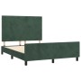 Estructura cama con cabecero terciopelo verde oscuro 140x200 cm de , Camas y somieres - Ref: Foro24-3125638, Precio: 247,35 €...