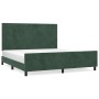 Estructura cama con cabecero terciopelo verde oscuro 160x200 cm de , Camas y somieres - Ref: Foro24-3125644, Precio: 240,99 €...