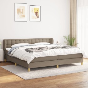 Cama box spring con colchón tela gris taupe 200x200 cm de , Camas y somieres - Ref: Foro24-3127153, Precio: 618,59 €, Descuen...