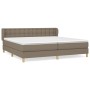 Cama box spring con colchón tela gris taupe 200x200 cm de , Camas y somieres - Ref: Foro24-3127153, Precio: 618,59 €, Descuen...