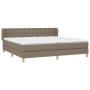 Box spring bed with taupe gray fabric mattress 200x200 cm by , Beds and slatted bases - Ref: Foro24-3127153, Price: 577,99 €,...