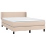 Box spring bed with cappuccino synthetic leather mattress 140x200cm by , Beds and slatted bases - Ref: Foro24-3127198, Price:...