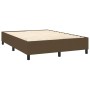 Cama box spring con colchón tela marrón oscuro 140x190 cm de , Camas y somieres - Ref: Foro24-3128280, Precio: 529,04 €, Desc...