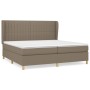 Box spring bed with taupe gray fabric mattress 200x200 cm by , Beds and slatted bases - Ref: Foro24-3128713, Price: 754,83 €,...