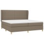 Box spring bed with taupe gray fabric mattress 200x200 cm by , Beds and slatted bases - Ref: Foro24-3128713, Price: 754,83 €,...