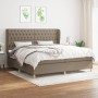 Box spring bed with taupe gray fabric mattress 200x200 cm by , Beds and slatted bases - Ref: Foro24-3128793, Price: 789,74 €,...