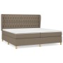 Box spring bed with taupe gray fabric mattress 200x200 cm by , Beds and slatted bases - Ref: Foro24-3128793, Price: 766,66 €,...