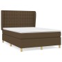 Cama box spring con colchón tela marrón oscuro 140x200 cm de , Camas y somieres - Ref: Foro24-3128848, Precio: 512,92 €, Desc...