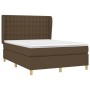 Cama box spring con colchón tela marrón oscuro 140x200 cm de , Camas y somieres - Ref: Foro24-3128848, Precio: 512,92 €, Desc...