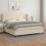 Cama box spring con colchón cuero sintético crema 200x200 cm de , Camas y somieres - Ref: Foro24-3128933, Precio: 714,07 €, D...