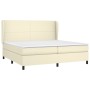 Cama box spring con colchón cuero sintético crema 200x200 cm de , Camas y somieres - Ref: Foro24-3128933, Precio: 714,07 €, D...