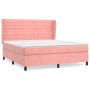 Cama box spring con colchón terciopelo rosa 160x200 cm de , Camas y somieres - Ref: Foro24-3129284, Precio: 559,76 €, Descuen...