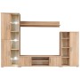 Wohnzimmer-Wandschrank für TV mit LED-Leuchten Sonoma-Eiche von vidaXL, TV-Möbel - Ref: Foro24-246029, Preis: 449,30 €, Rabat...