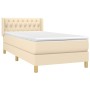 Cama box spring con colchón tela color crema 90x200 cm de , Camas y somieres - Ref: Foro24-3130486, Precio: 328,25 €, Descuen...