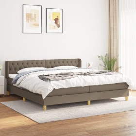 Cama box spring con colchón tela gris taupe 200x200 cm de , Camas y somieres - Ref: Foro24-3130541, Precio: 597,99 €, Descuen...