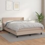 Box spring bed with cappuccino synthetic leather mattress 140x200cm by , Beds and slatted bases - Ref: Foro24-3130666, Price:...