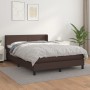 Cama box spring con colchón cuero sintético marrón 140x200cm de , Camas y somieres - Ref: Foro24-3130664, Precio: 443,32 €, D...