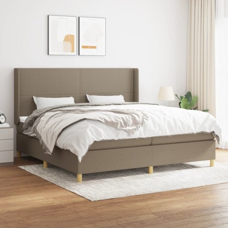 Cama box spring con colchón tela gris taupe 200x200 cm de , Camas y somieres - Ref: Foro24-3131861, Precio: 721,84 €, Descuen...