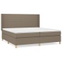 Box spring bed with taupe gray fabric mattress 200x200 cm by , Beds and slatted bases - Ref: Foro24-3131861, Price: 721,84 €,...