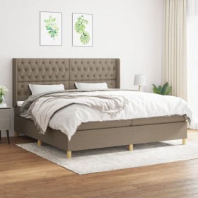 Box spring bed with taupe gray fabric mattress 200x200 cm by , Beds and slatted bases - Ref: Foro24-3132261, Price: 782,18 €,...