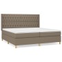 Box spring bed with taupe gray fabric mattress 200x200 cm by , Beds and slatted bases - Ref: Foro24-3132261, Price: 797,89 €,...