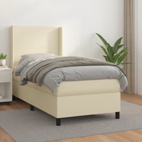 Cama box spring con colchón cuero sintético crema 80x200 cm de , Camas y somieres - Ref: Foro24-3132347, Precio: 339,99 €, De...