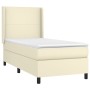 Cama box spring con colchón cuero sintético crema 80x200 cm de , Camas y somieres - Ref: Foro24-3132347, Precio: 339,86 €, De...