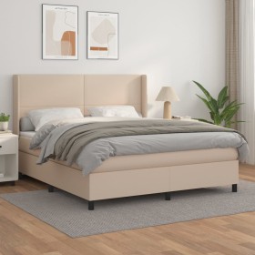 Boxspringbett mit Cappuccino-Kunstledermatratze 180x200cm von , Betten und Lattenroste - Ref: Foro24-3132398, Preis: 654,99 €...