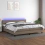 Cama box spring colchón y luces LED tela gris taupe 200x200 cm de , Camas y somieres - Ref: Foro24-3133265, Precio: 649,24 €,...