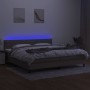 Cama box spring colchón y luces LED tela gris taupe 200x200 cm de , Camas y somieres - Ref: Foro24-3133265, Precio: 649,24 €,...