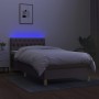 Box spring bed with LED mattress taupe gray fabric 100x200 cm by , Beds and slatted bases - Ref: Foro24-3133937, Price: 355,9...