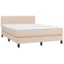 Cama box spring colchón LED cuero sintético capuchino 140x200cm de , Camas y somieres - Ref: Foro24-3134110, Precio: 490,92 €...