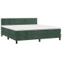 Cama box spring colchón y LED terciopelo verde oscuro 160x200cm de , Camas y somieres - Ref: Foro24-3134294, Precio: 489,17 €...