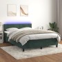 Cama box spring colchón y LED terciopelo verde oscuro 140x190cm de , Camas y somieres - Ref: Foro24-3134462, Precio: 458,02 €...