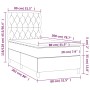 Boxspringbett-Matratze und LED-Leuchten aus dunkelbraunem Stoff, 80 x 200 cm von , Betten und Lattenroste - Ref: Foro24-31350...