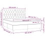 Box spring bed mattress LED lights dark brown fabric 160x200cm by , Beds and slatted bases - Ref: Foro24-3135128, Price: 616,...