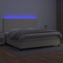 Cama box spring colchón y LED cuero sintético crema 200x200 cm de , Camas y somieres - Ref: Foro24-3135845, Precio: 702,49 €,...