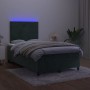 Cama box spring colchón y LED terciopelo verde oscuro 120x200cm de , Camas y somieres - Ref: Foro24-3135996, Precio: 452,36 €...