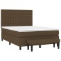 Cama box spring con colchón tela marrón oscuro 140x200 cm de , Camas y somieres - Ref: Foro24-3136920, Precio: 536,26 €, Desc...