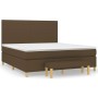 Cama box spring con colchón tela marrón oscuro 180x200 cm de , Camas y somieres - Ref: Foro24-3137016, Precio: 638,38 €, Desc...