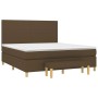 Cama box spring con colchón tela marrón oscuro 180x200 cm de , Camas y somieres - Ref: Foro24-3137016, Precio: 638,38 €, Desc...