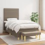 Cama box spring con colchón tela gris taupe 100x200 cm de , Camas y somieres - Ref: Foro24-3137217, Precio: 423,69 €, Descuen...