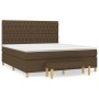 Cama box spring con colchón tela marrón oscuro 180x200 cm de , Camas y somieres - Ref: Foro24-3137416, Precio: 674,99 €, Desc...