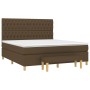 Cama box spring con colchón tela marrón oscuro 180x200 cm de , Camas y somieres - Ref: Foro24-3137416, Precio: 674,99 €, Desc...