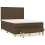 Cama box spring con colchón tela marrón oscuro 140x200 cm de , Camas y somieres - Ref: Foro24-3137480, Precio: 529,42 €, Desc...