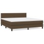 Cama box spring con colchón tela marrón oscuro 180x200 cm de , Camas y somieres - Ref: Foro24-3139916, Precio: 509,83 €, Desc...