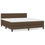 Cama box spring con colchón tela marrón oscuro 160x200 cm de , Camas y somieres - Ref: Foro24-3140148, Precio: 476,00 €, Desc...